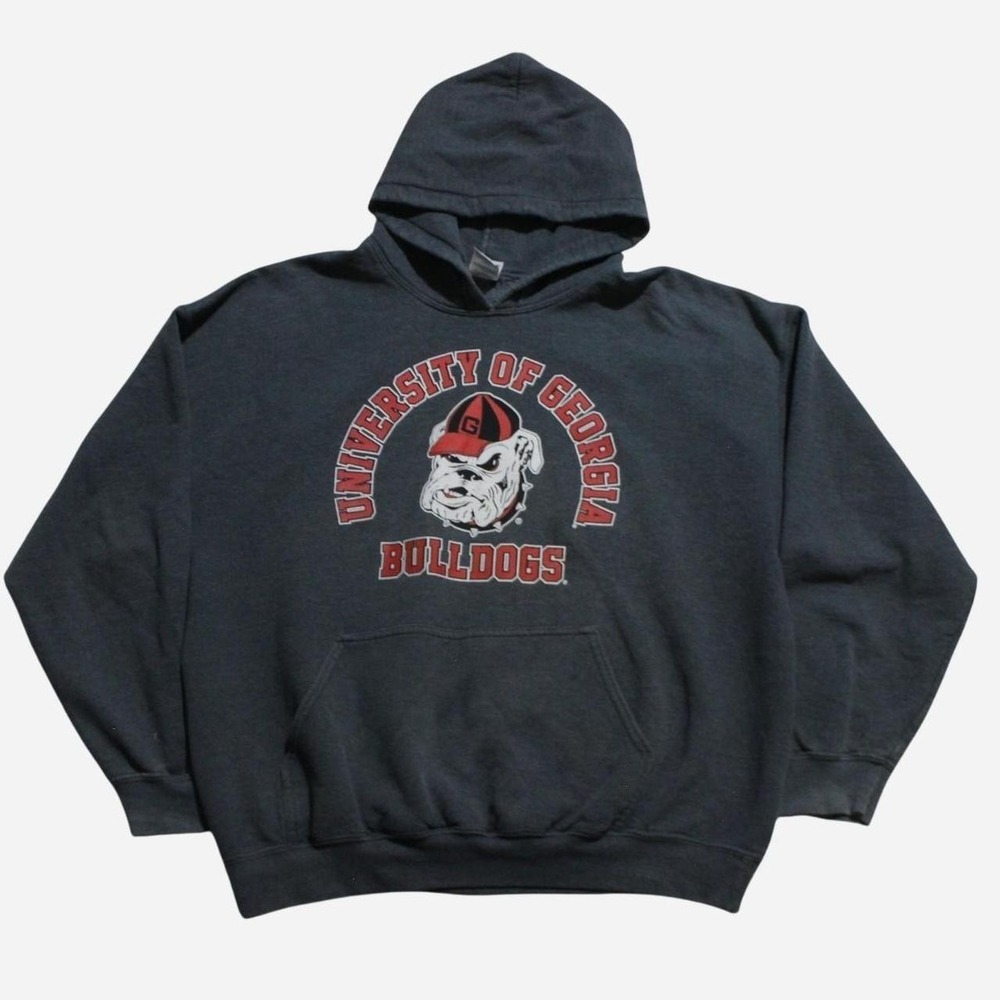 Men Y2K Style 2000s Skater Streetwear Sportswear Georgia Bulldog Pullover Hoodie